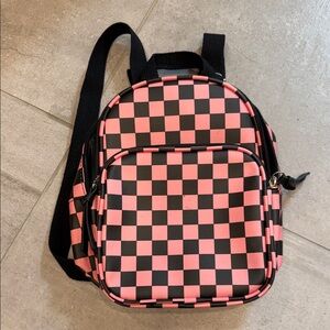 art class Pink and Black Checkerboard Kids Backpack
